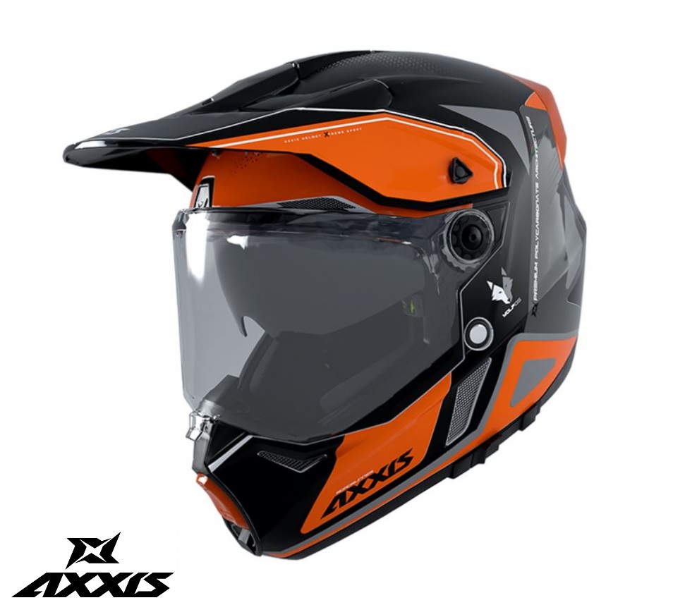 Casca off-road Axxis Wolf DS Roadrunner B4 portocaliu