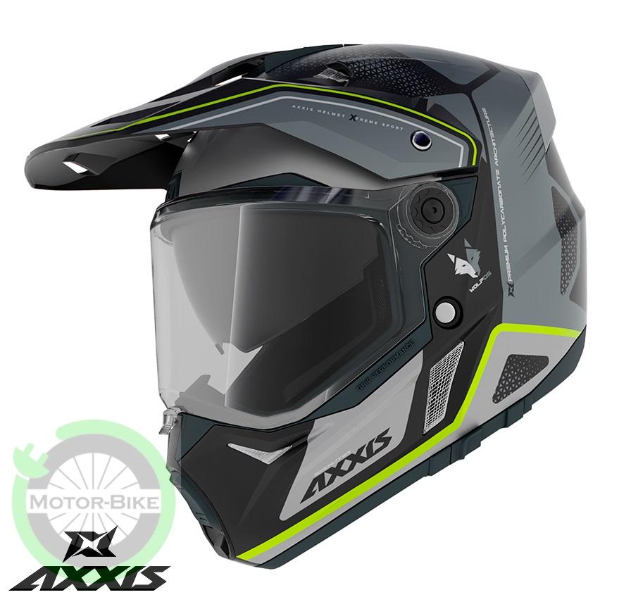 Casca off-road Axxis Wolf DS Roadrunner B2 gri lucios