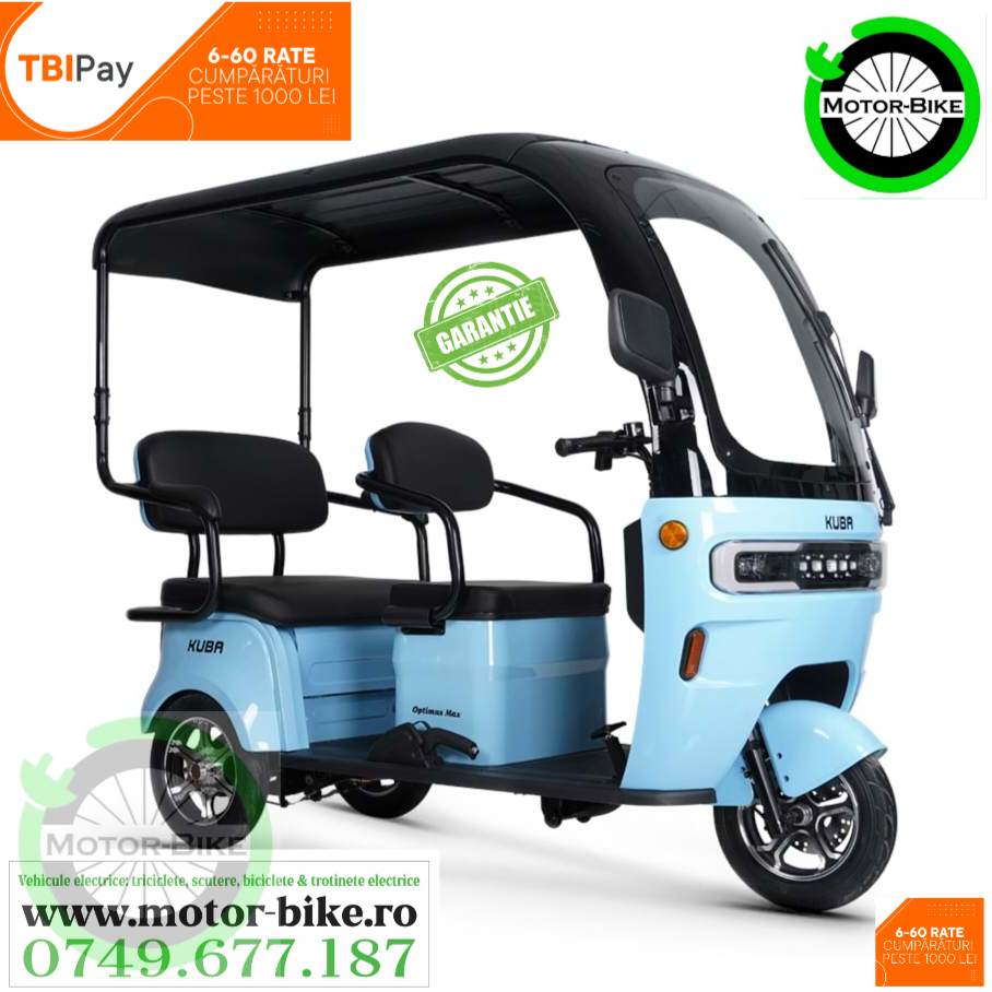 Tricicleta Electrica RKS OPTIMUS MAX CU CABINA BLUE