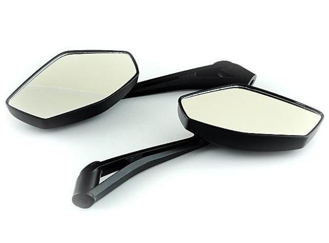 Set oglinzi negre,brat aluminiu,(fixare cu surub RRI)