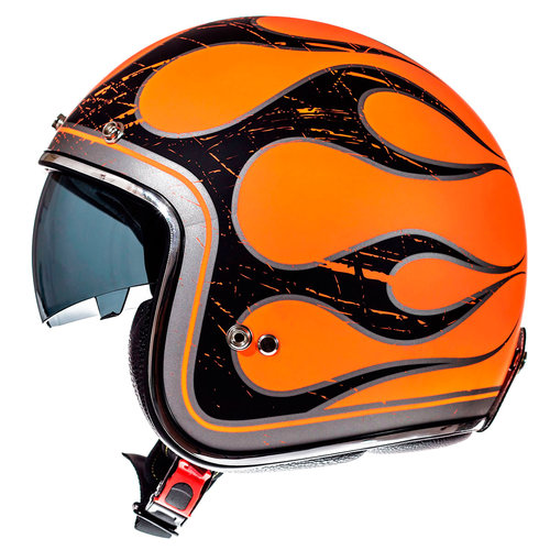 Casca MT Le Mans SV Flaming negru/portocaliu lucios