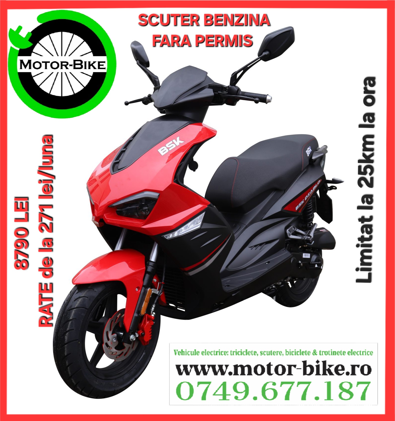 Scuter Benzina Diablo Red 49cc