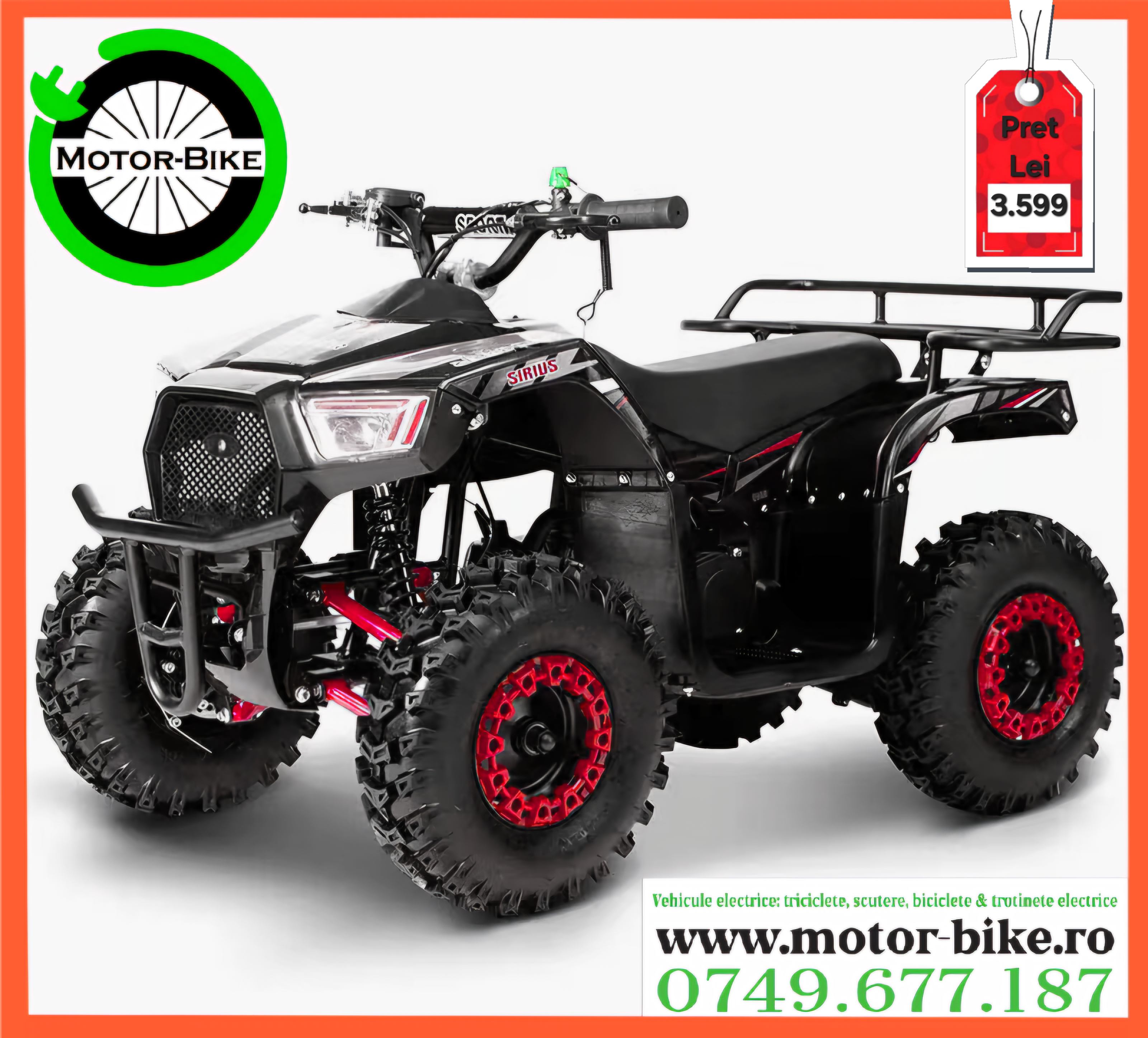 ATV13 COPII benzina 49cc 2T ROSU